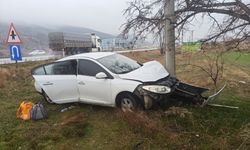 Afyonkarahisar'da elektrik direğine çarpan otomobildeki 3 kişi yaralandı