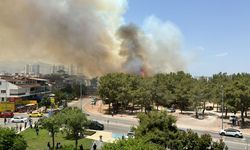 Antalya'da yerleşim yerine yakın ağaçlık alanda yangın çıktı