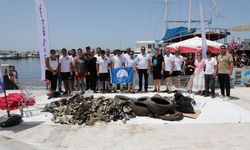 Bodrum'da deniz dibi temizliğinde 180 kilogram atık toplandı