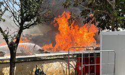 Kocaeli'de palet fabrikasında çıkan yangına ekiplerce müdahale ediliyor