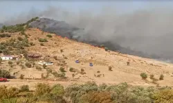 Foça'daki orman yangınında mahalleler tahliye edildi