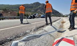 Burdur-Fethiye kara yolunda otomobil takla attı!