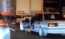 Gaziantep'te sıkışan trafikte abdestini böyle aldı!