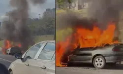 SONDAKİKA! TEM Otoyolu'nda yangın! Araç alev topuna döndü