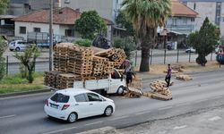 Aydın’da karayolunda palet paniği: Faciadan dönüldü