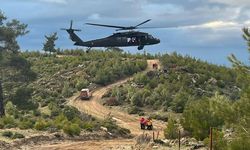 Nazilli'de uçuruma düşen sürücü, helikopterle kurtarıldı!