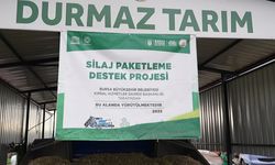 Bursa Büyükşehir Belediyesi'nden üreticiye silaj paketleme makinesi desteği