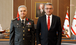 KKTC Cumhurbaşkanı Erhürman, Kıbrıs Türk Barış Kuvvetleri Komutanı Korgeneral Kılınç'ı kabul etti