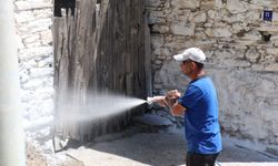 Bozdoğanda haşereye karşı kireçleme çalışmaları sürüyor