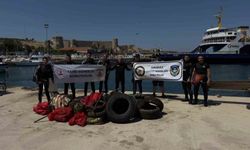 Bozcaada Limanı’nda deniz dibi temizliği gerçekleştirildi