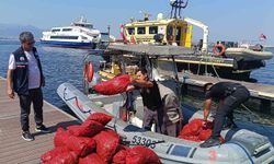 İzmir’de yasa dışı kara midye operasyonu: 560 kilogram midye denize iade edildi
