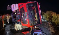 Orman yangınından dönen arazöz devrildi: 5 işçi yaralı