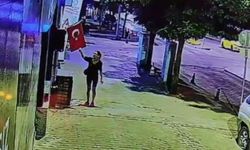 Türk bayrağını ateşe veren şüpheli kamerada