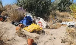 Çeşme Altınkum'da kum zambakları çöpler arasında kaldı