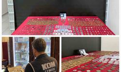 İzmir’de iş yerinde yüzlerce sikke ele geçirildi