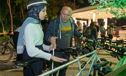 Görme engelliler Kültürpark’ta pedal çevirdi