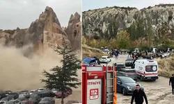 Kapadokya Göreme Açık Hava Müzesi'nde peribacası çöktü