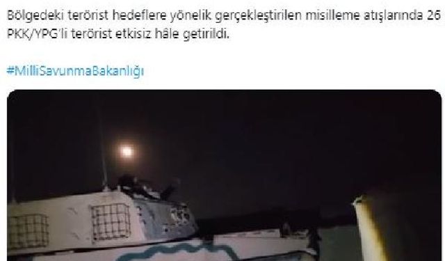MSB: 26 PKK/YPG'li terörist etkisiz hale getirildi
