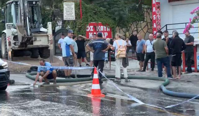 Bodrum’da ana isale hattı patladı!