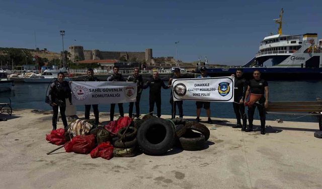 Bozcaada Limanı’nda deniz dibi temizliği gerçekleştirildi