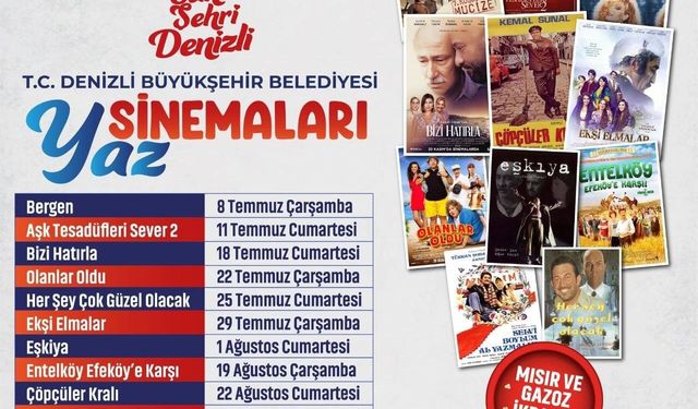 Denizli’de Açık Hava Sinema Günleri başlıyor