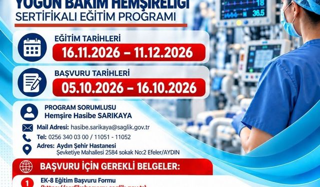 Aydın Şehir Hastanesi’nde yoğun bakım hemşireliği eğitimi düzenlenecek
