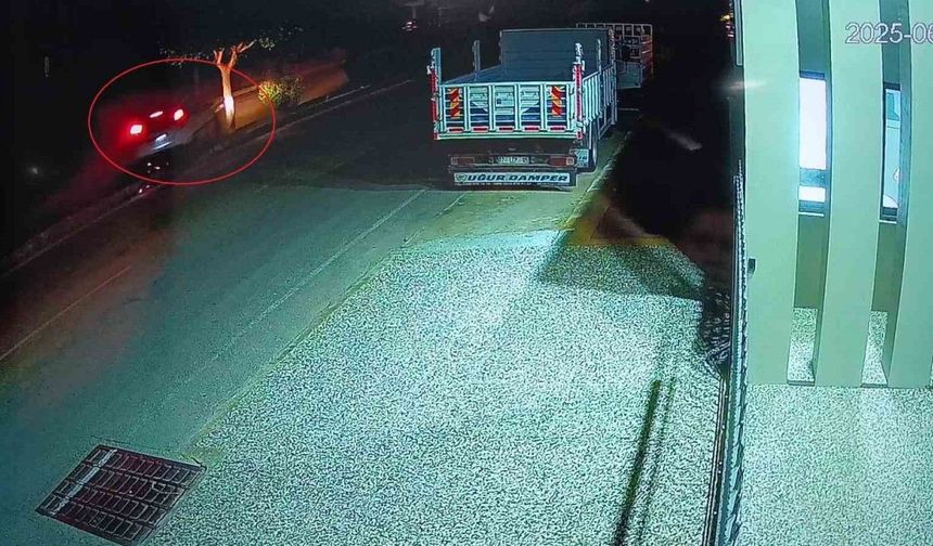 Otomobil refüjdeki ağaca çarptı, sürücü yaralandı