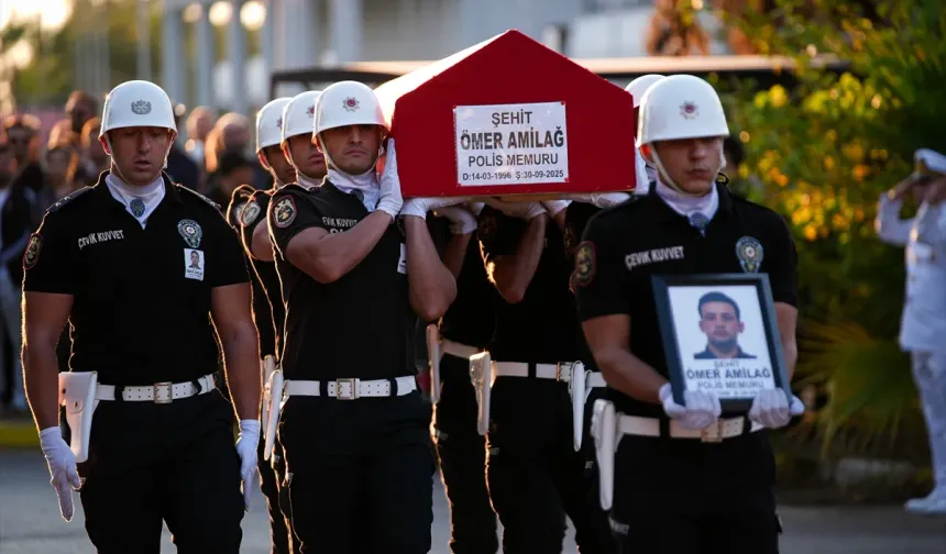 Kahraman polis Ömer Amilağ son yolculuğuna uğurlandı
