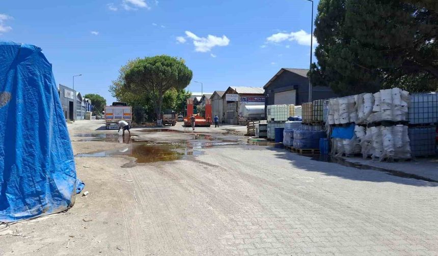 Balıkesir’de yere dökülen kimyasal madde paniğe neden oldu