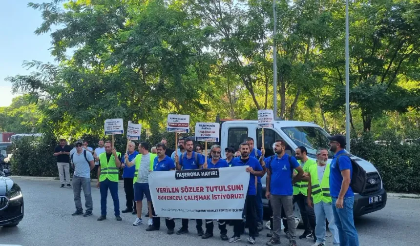 İzmir’de taşeron işçilerden güvenceli çalışma eylemi