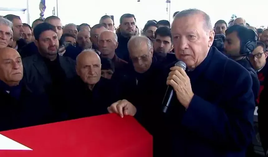 Erdoğan'dan cenaze töreninde birlik ve sabır mesajı