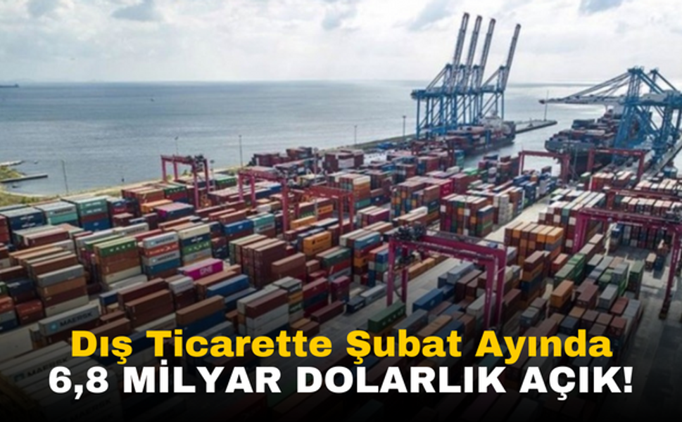 Türkiye'de Dış Ticarette Şubat Ayında 6,8 Milyar Dolarlık Açık!