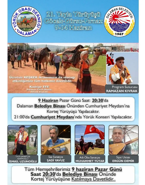Dalaman Belediyesi Ve Yörük Obası Derneği Yürüyüş