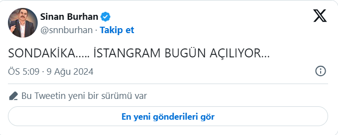 Instagram Açılıyor