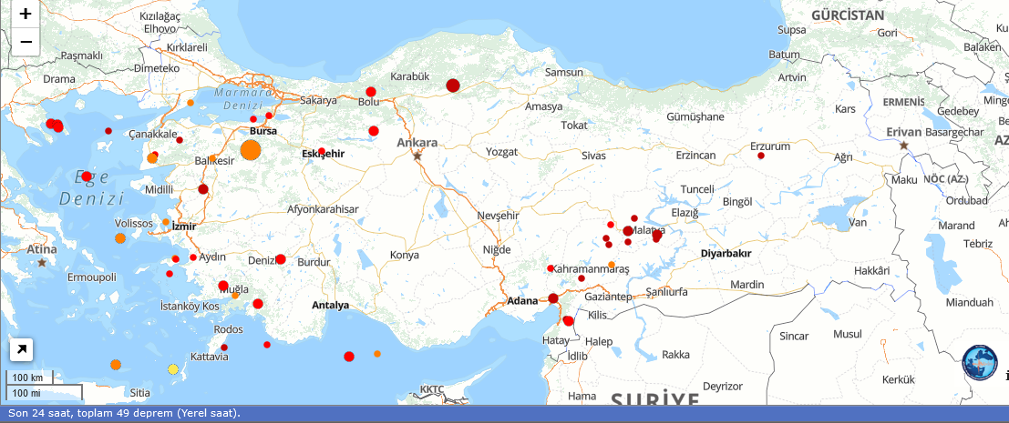 Son 24 Saat Deprem 3 Ağustos