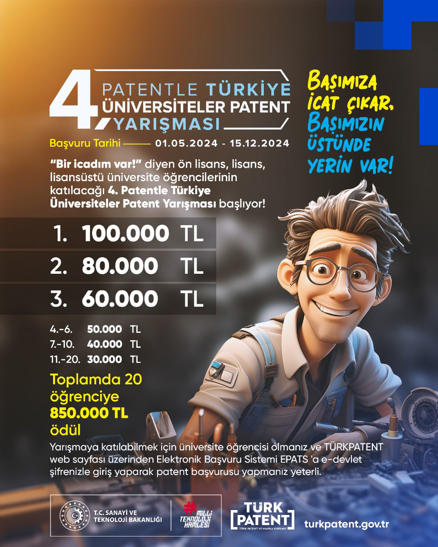 Genç Inovatörler Için Fırsat Üniversiteler Patent Yarışması Başladı!