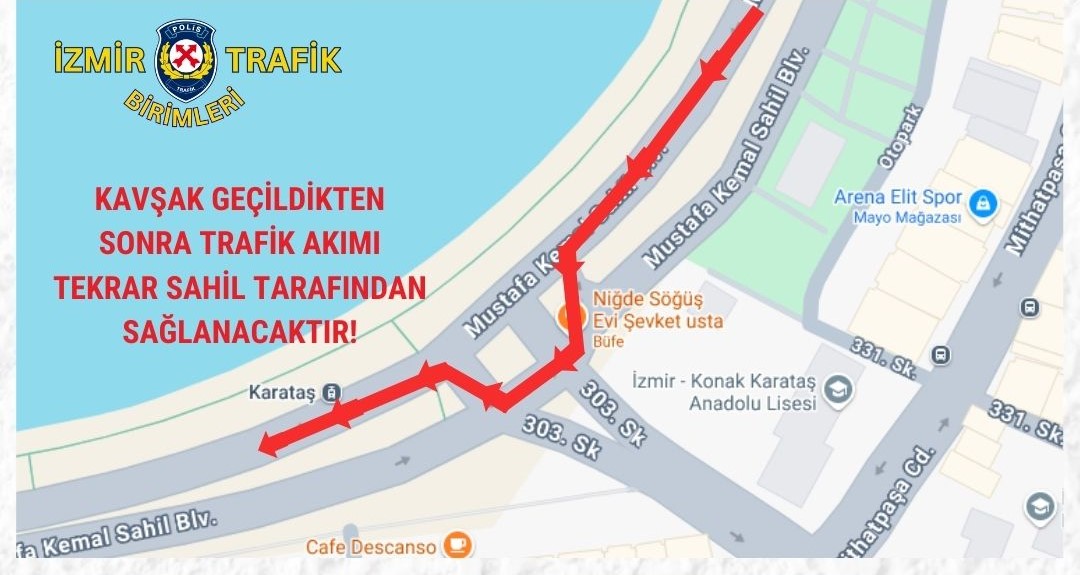 İzmir'de Mustafa Kemal Sahil Bulvarı'nda Gece Trafik Düzenlemesi0