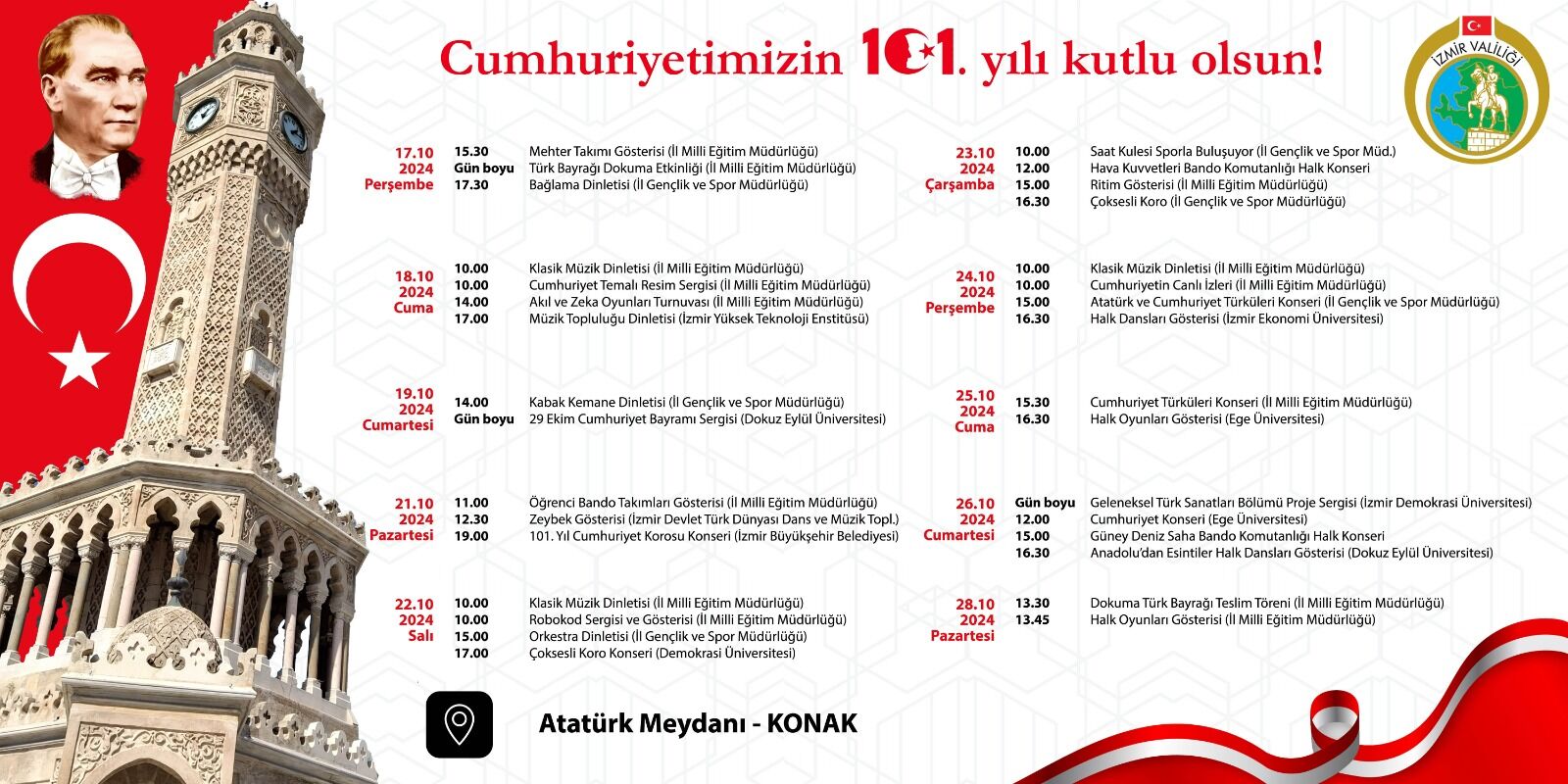 Cumhuriyetin 101. Yılı İzmir’de Coşkulu Kutlamalar Başlıyor! (1)-1