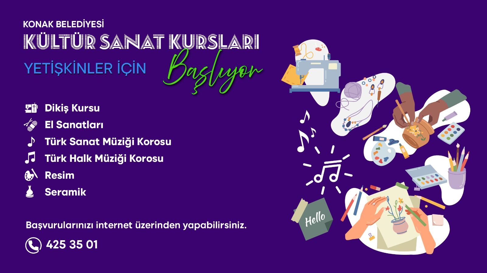 Konak Belediyesi’nin Ücretsiz Kültür Ve Sanat Kursları Başladı!3