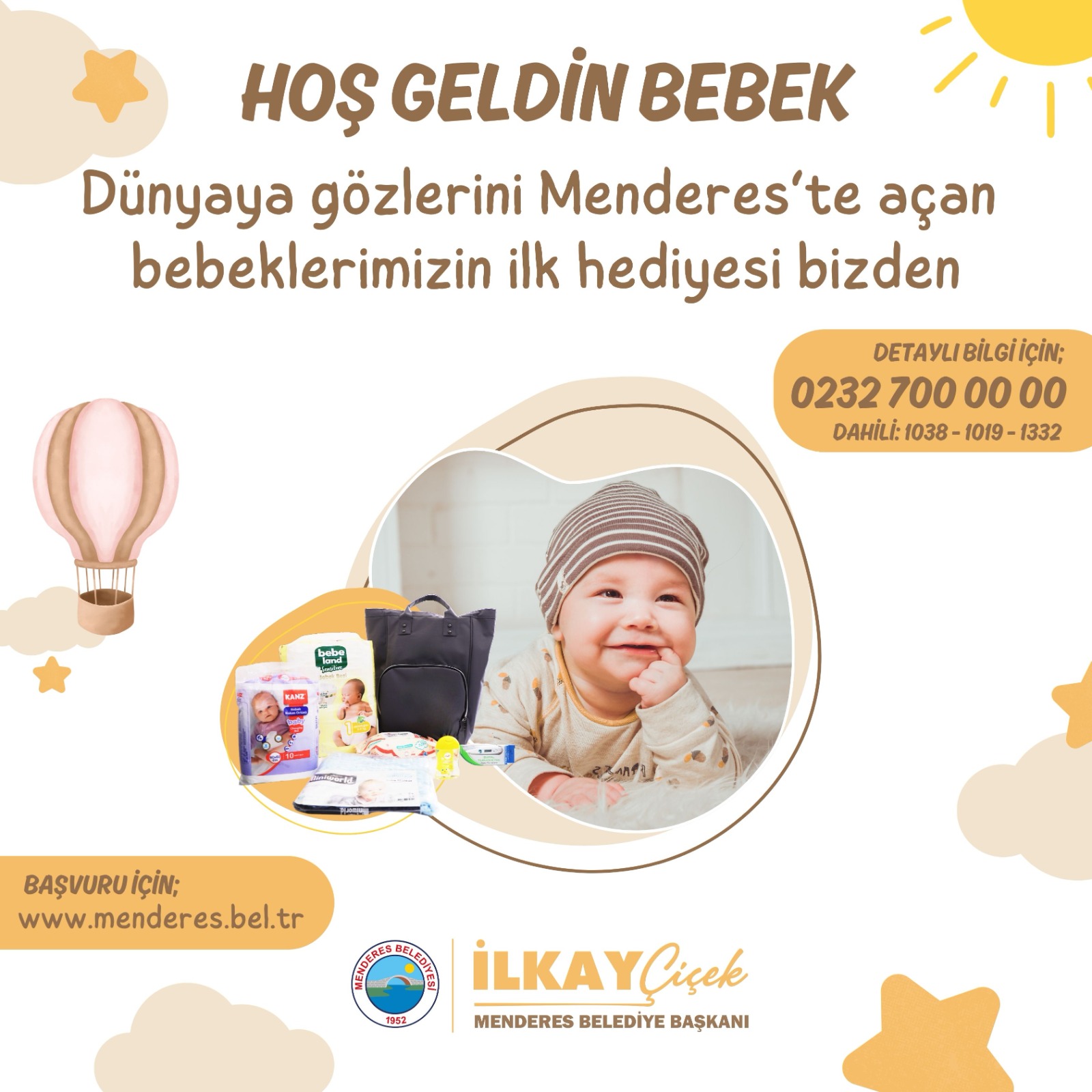 Menderes Belediyesi'nden Hoş Geldin Bebek Hediyesi!0