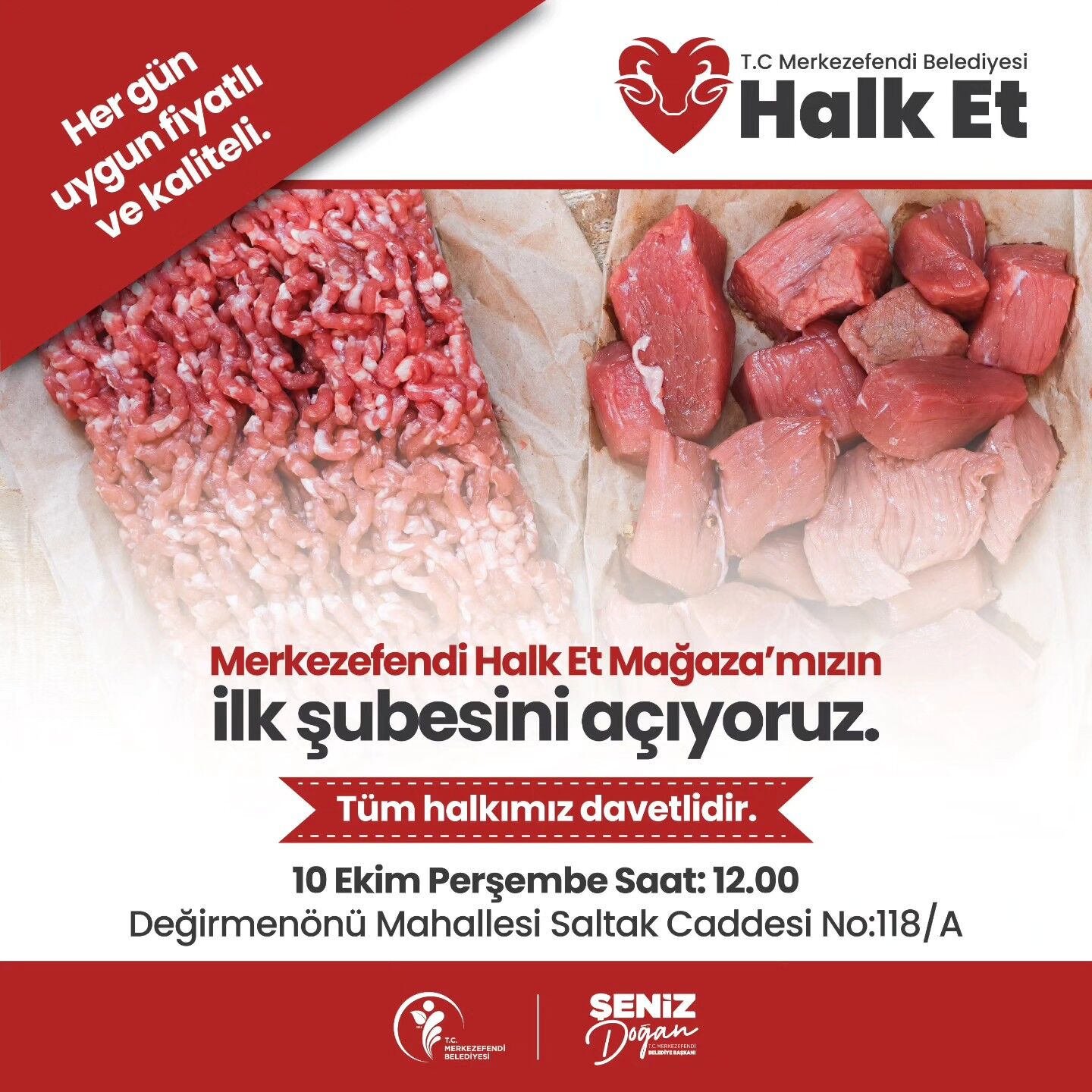 Merkezefendi̇ Halk Et’i̇n İlk Şubesi̇ni̇n Açilişi Yarin (1)