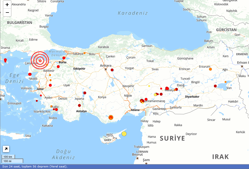 Son Depremler 29 Ekim