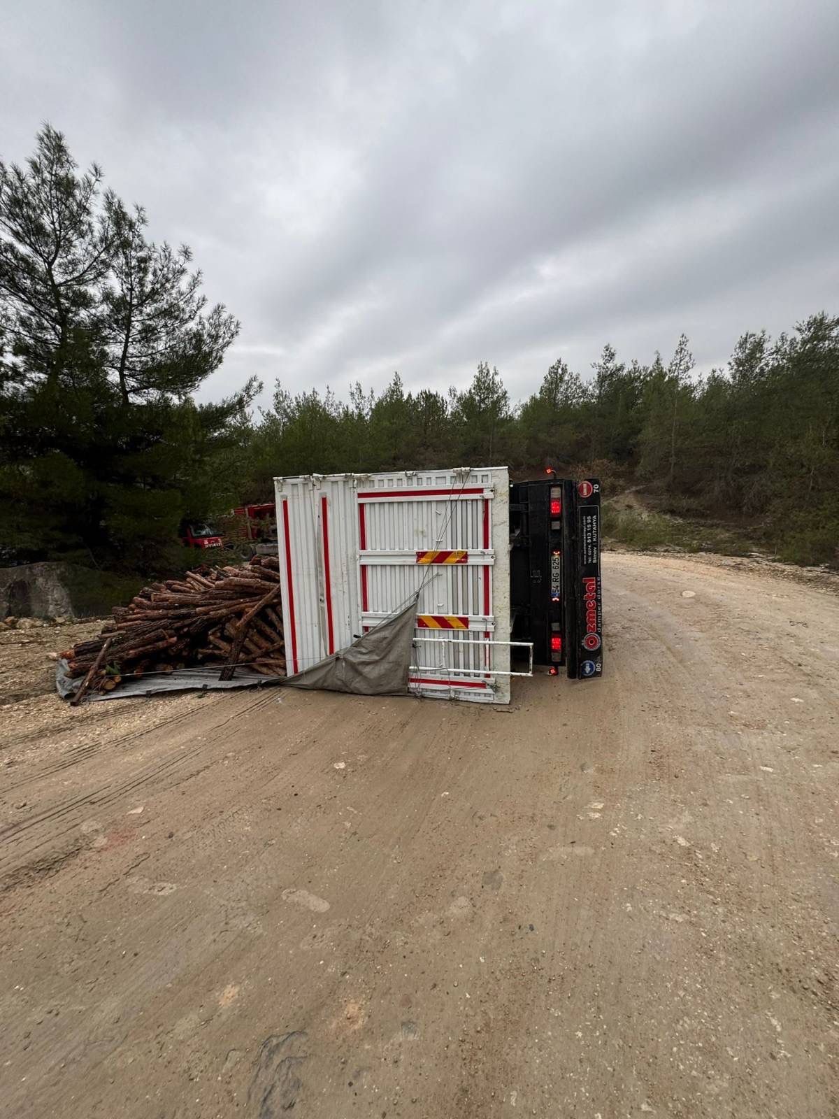 Bilecik'te Odun Yüklü Kamyon Devrildi 3 Yaralı (2)