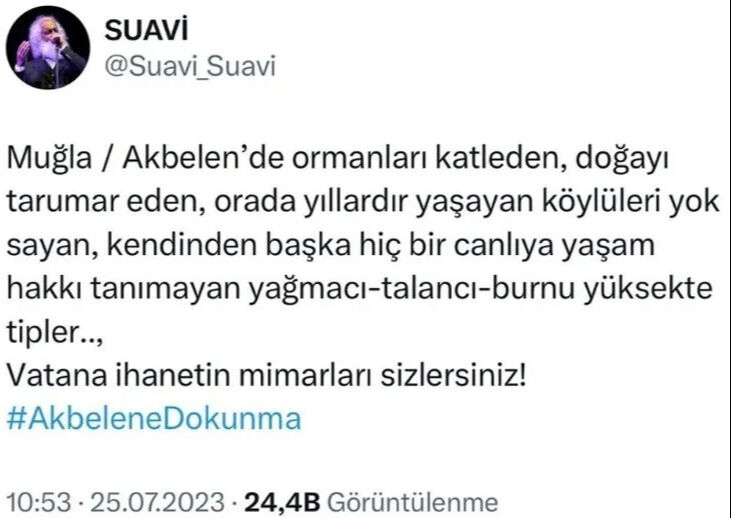 Mehmet Suavi’ye Doğa Tahribatı Için 4 Bin 724 Tl'lik Para Cezası (1)