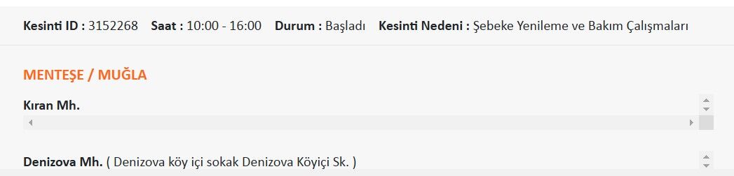 Menteşe Kesinti