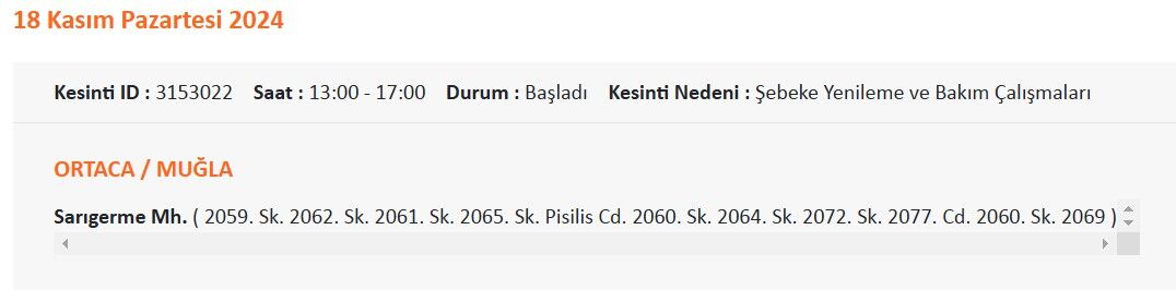 Ortaca Kesinti