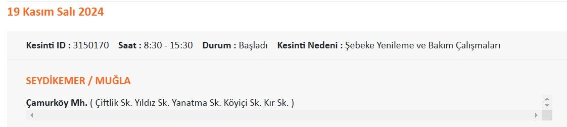 Seydikemer Kesinti
