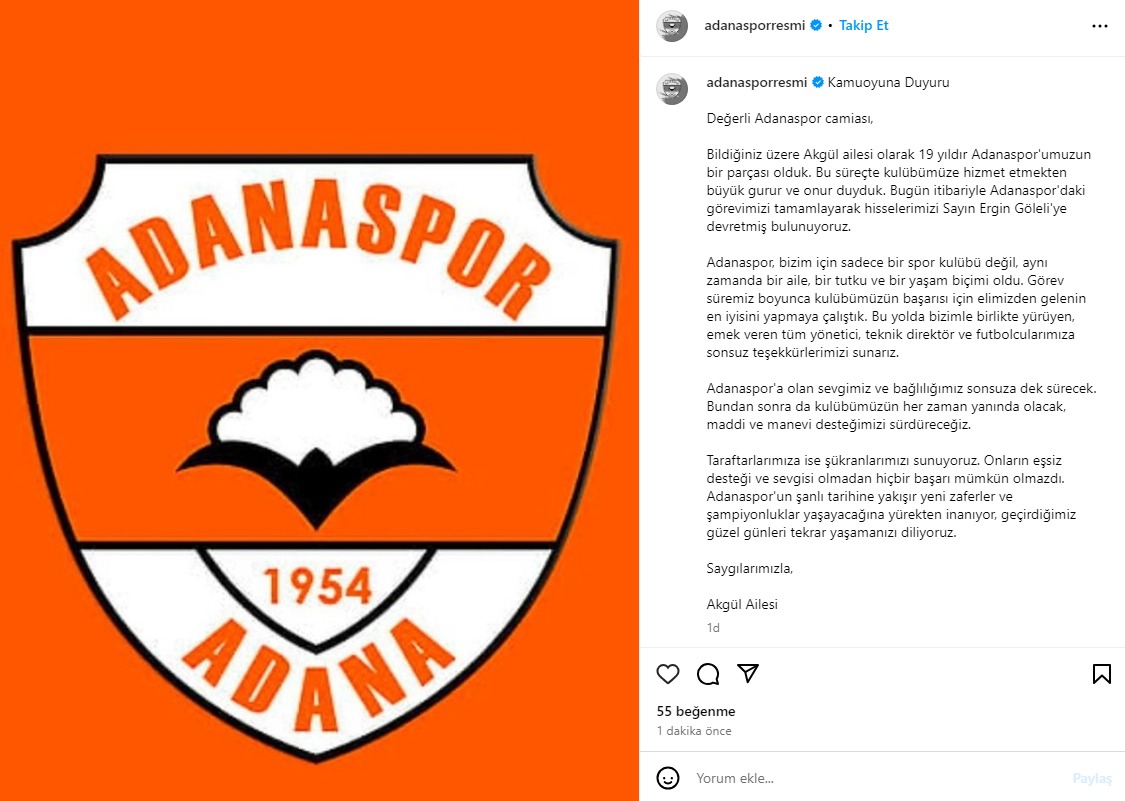 Adanaspor'un Hisseleri Devredildi-1