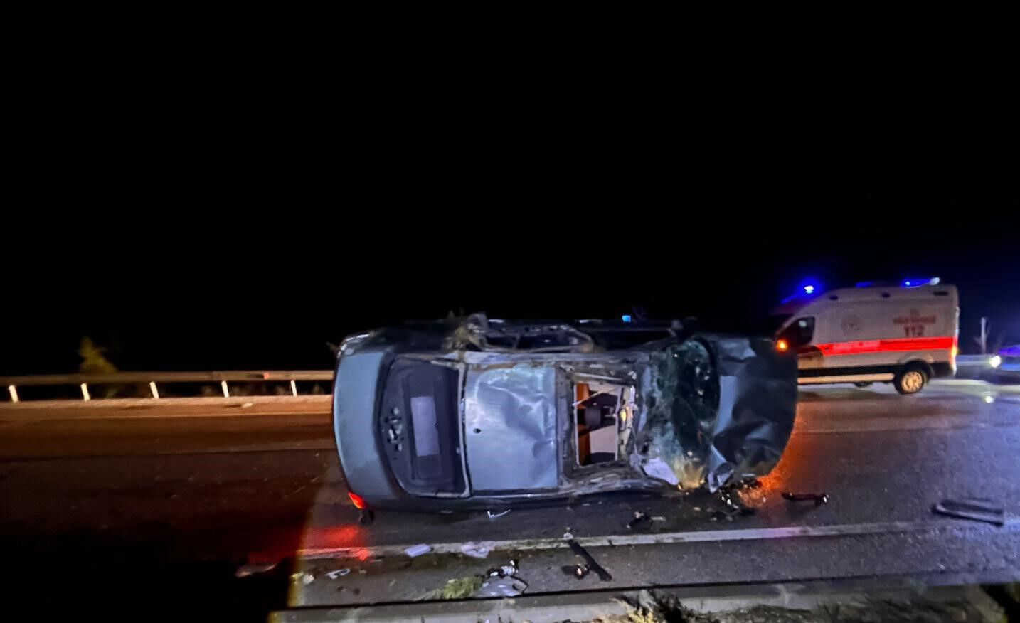 Afyonkarahisar’da Takla Atan Otomobilde 1 Kişi Hayatını Kaybetti (1)