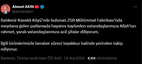 Ahmet Akın’dan Mühimmat Fabrikası Patlamasıyla Ilgili Açıklama-1